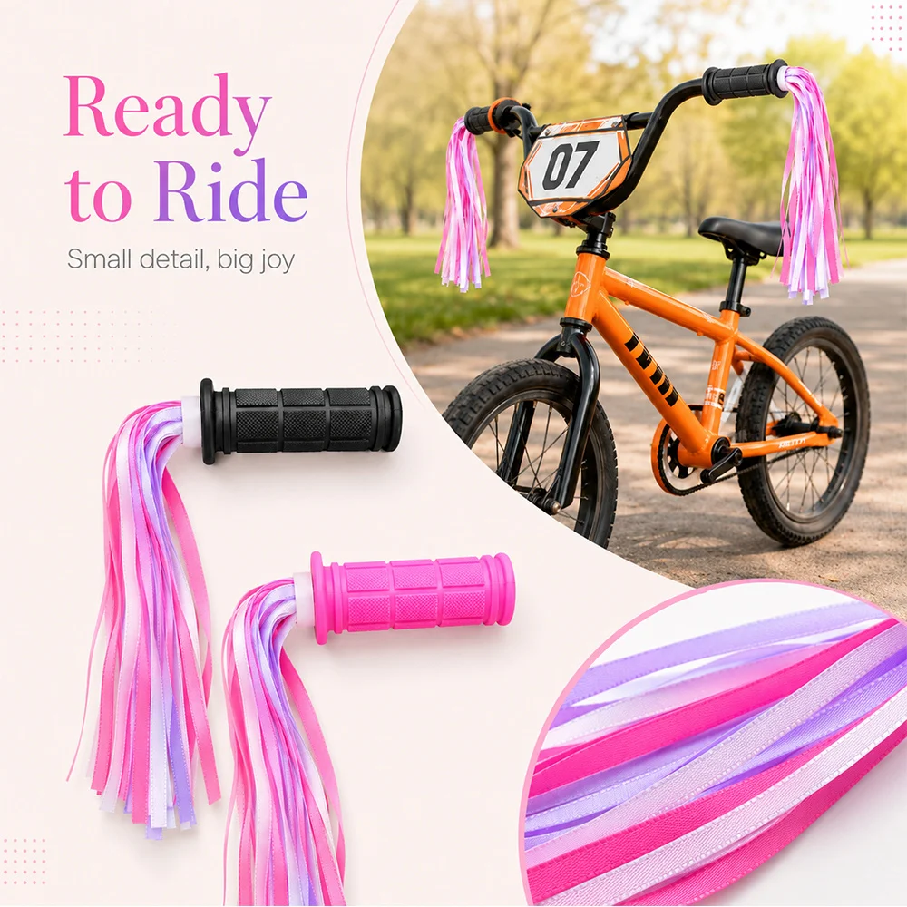 1/2 Pairs Bicycle Tricycle Handlebar Tassels Kids Girls Boys Gifts Scooter Streamers Bike Decoration Cycling Accessories Outdoor