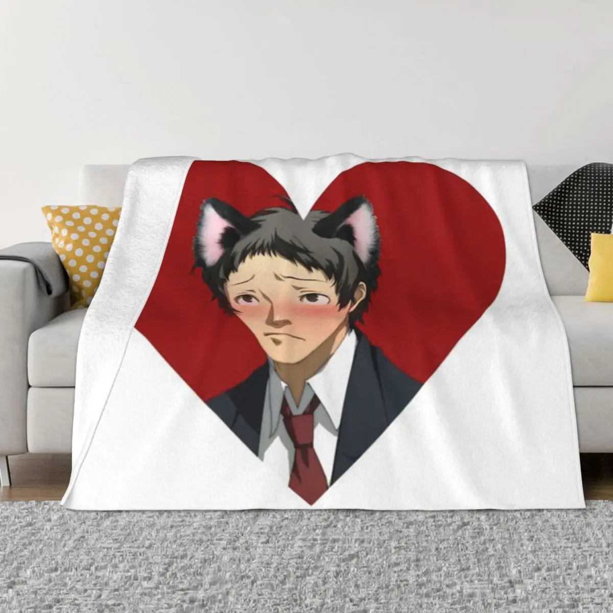 Tohru Adachi Portrait (Catboy Heart) An Ultra-Soft Micro Fleece Blanket