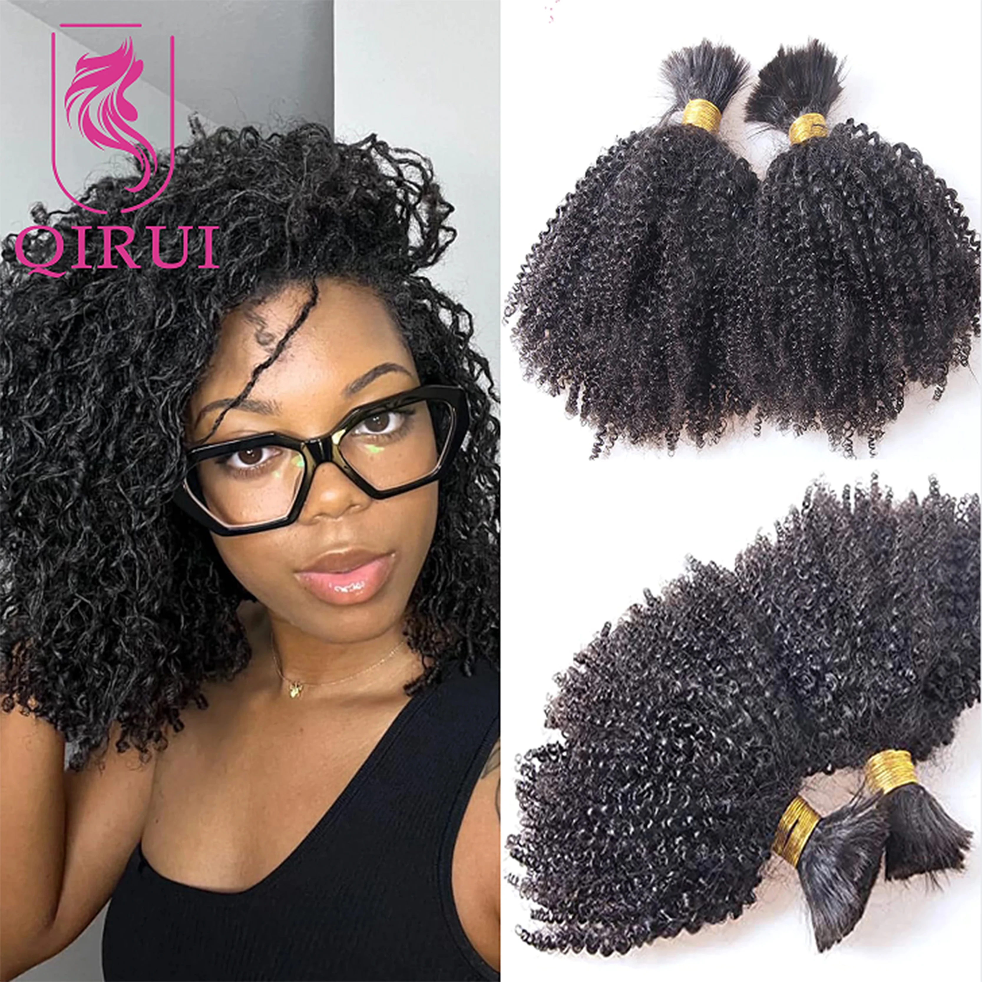 

Афро-кудрявые вьющиеся объемные человеческие волосы для плетения цвета 4, двойные нарисованные, оптовая продажа, бирманские косы в стиле бохо, объемные пучки человеческих волос без утка