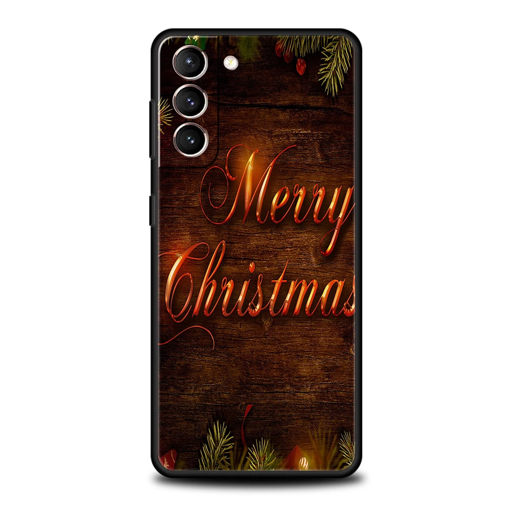 삼성 갤럭시 S24, S23, S22, S20, S21 FE 울트라, S24, S23, S10, S10E, S9, S8 플러스, 5G 휴대폰 커버 가방, 겨울 메리 크리스마스 휴대폰 케이스