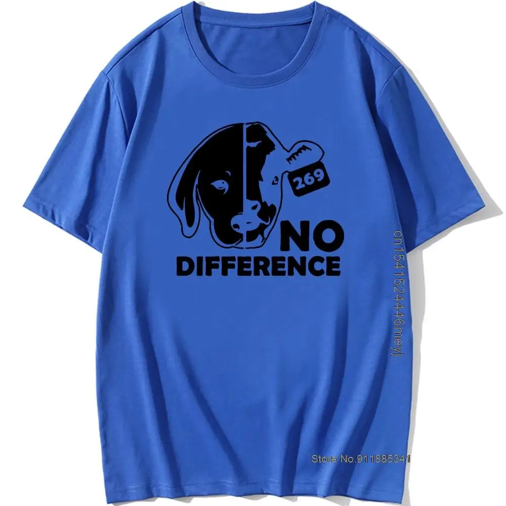 No Difference Dog Cow Vegan Vegetarian Hiphop Boyfriend T Shirts Funny Graphic Vintage Cool Cotton Short Sleeve O-Neck T-shirt