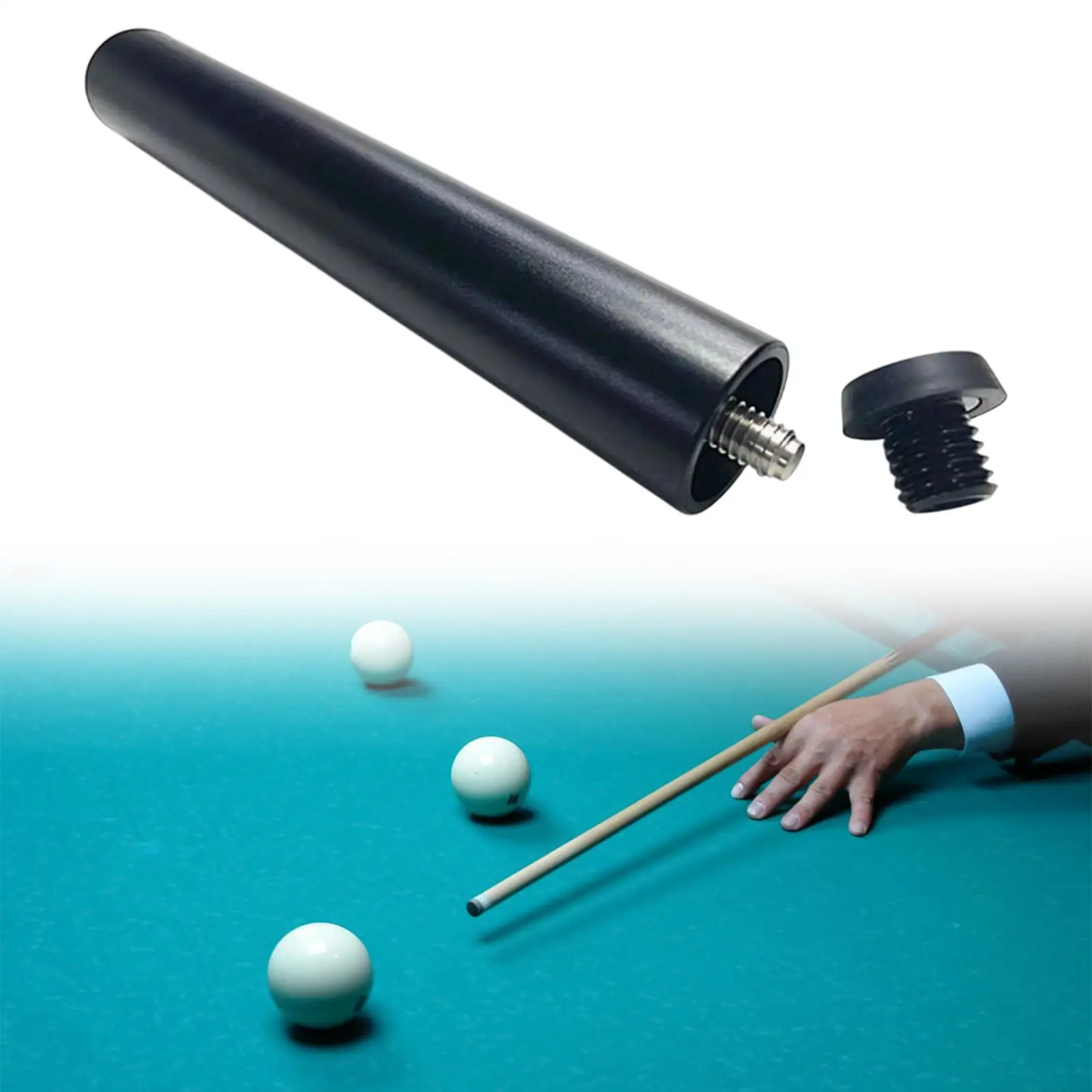 

Pool Cue Extension Billiard Accessories Aluminum Alloy Professional Length 7.87inch Portable with Bumper Lengthener Equipment