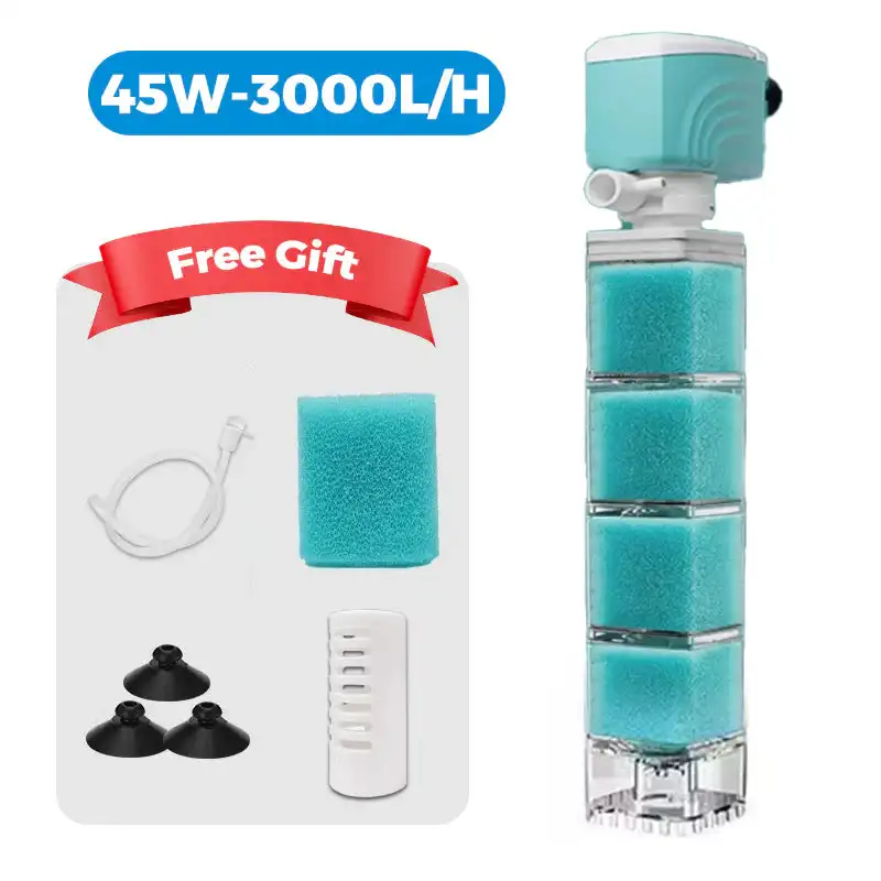 NONE Automatisches Aquarium-Filtersystem, 4 W/220 V, integrierter Filter für Sauerstoffreiche Wasserzirkulation, Anti-Rückfluss-Wasserpumpe, US-Stecker 8