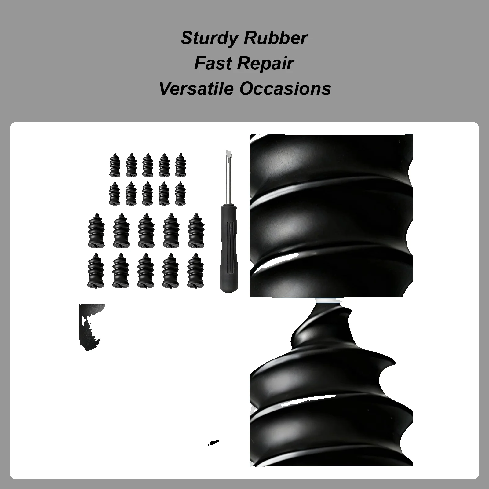 ชุดซ่อมยางแบบสกรู ชุดอุปกรณ์ซ่อมรอยรั่ว ยางรั่วซึม ซ่อมยาง ซ่อมยางฉุกเฉิน สำหรับการเดินทางไกล การเดินทางประจำวัน การตั้งแคมป์ บนทางหลวง