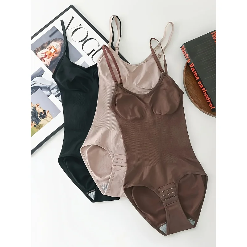 3pcs Women'S Seamless Shapewear Bodysuits - Tummy Control Butt Lifting Shapewear, High-Elasticity Breathable Underwear