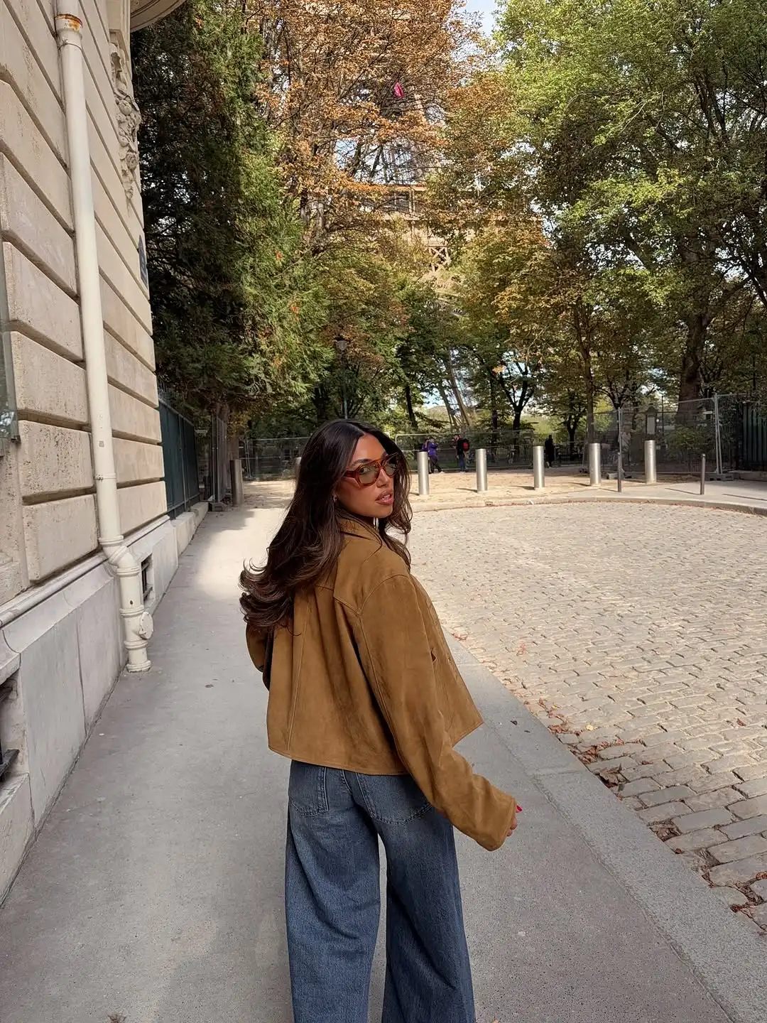 سترة نسائية أنيقة من جلد الغزال ذات طية صدر السترة موضة سادة بأكمام طويلة وجيب واحد الصدر ملابس خارجية قصيرة فضفاضة للسيدات سترة شارع يومية