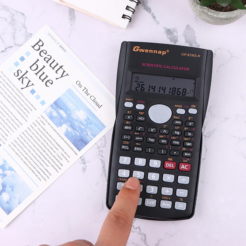 Calculadora Científica Portátil Portátil, Display de 2 Linhas, Multi-função, Ensino de Matemática Dedicado
