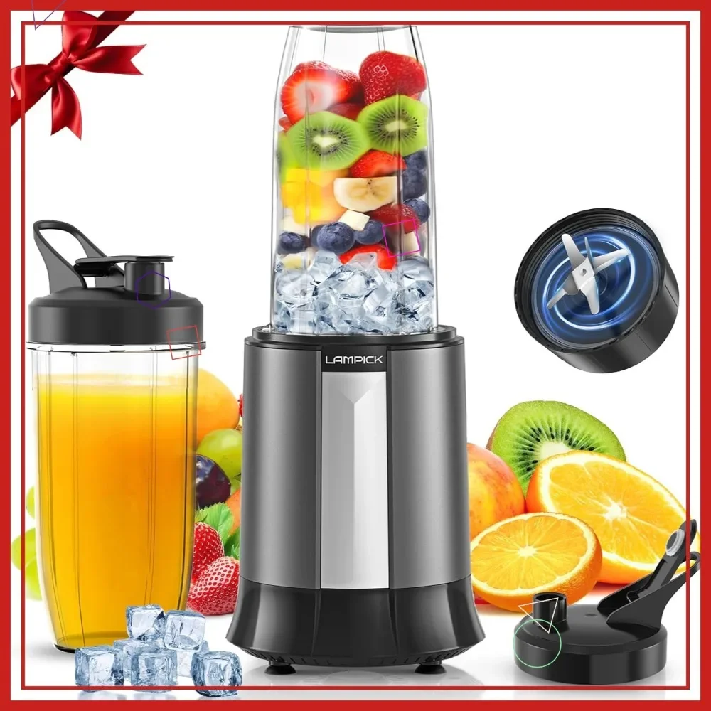 

1300W Personal Blender for Smoothies, Shakes with 2 BPA-Free 27oz Portable Bottles, Easy to Clean and Use