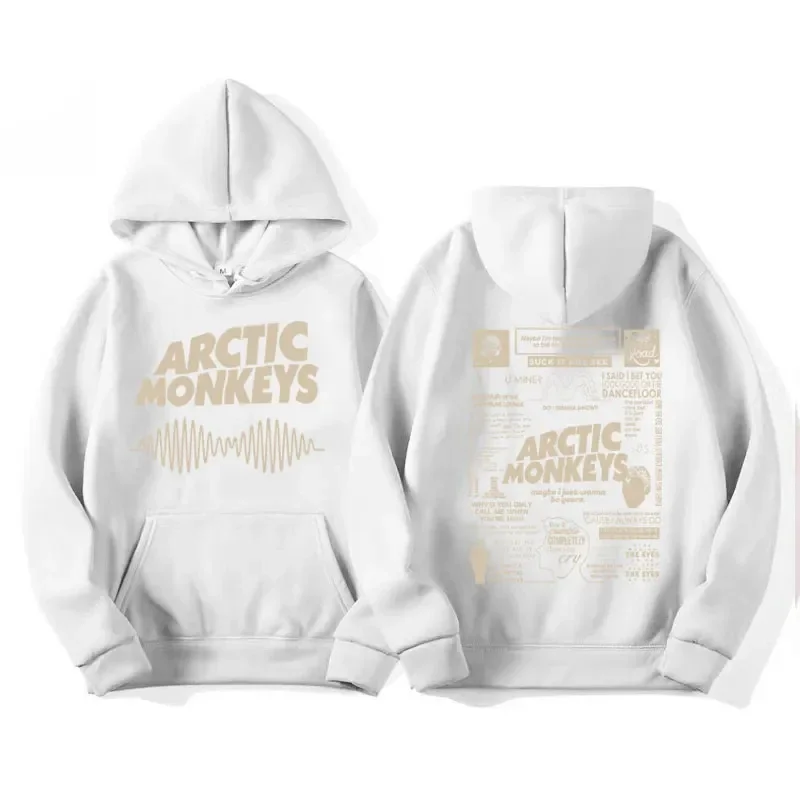 Men Women Harajuku Hip Hop Punk Sweatshirt Fashion Trend Style Hoodie Retro Arctic Monkeys Music Tour Double Sided Print Hoodies