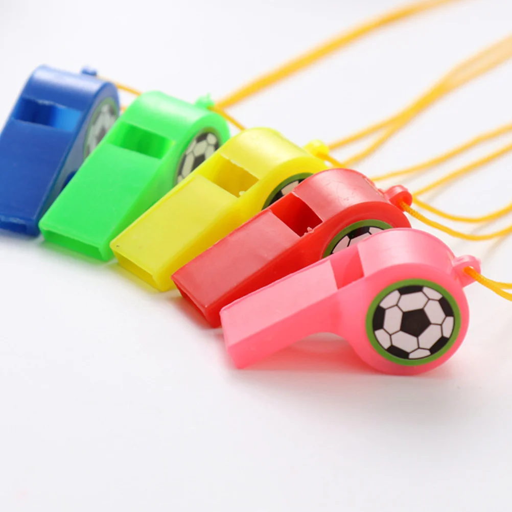 

48Pcs Cheer Whistles Plastic Hanging Sports Whistles Soccer Game Training Accessories Football Exercise Supplies