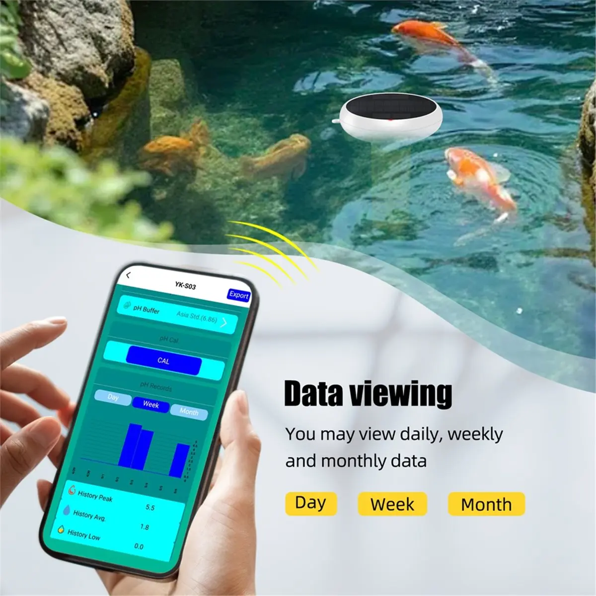 A10R Tuya Zigbee Swimming Pool Water Quality Tester PH ORP EC TDS Salinity Temperature CL Test Analyzer Solar Powered