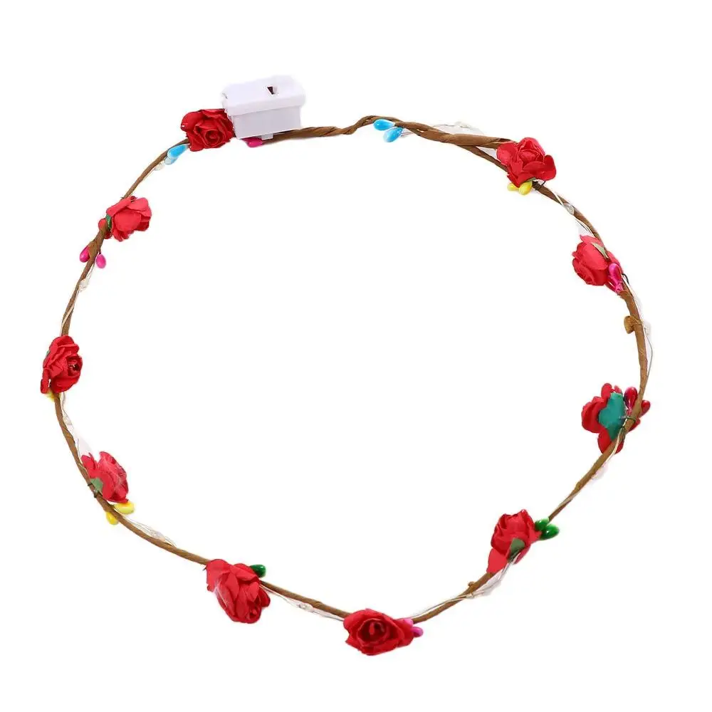 Luz LED luminosa para vacaciones para dama de honor, diadema para fiesta de cumpleaños, coronas de flores, diadema, corona brillante, diadema para playa