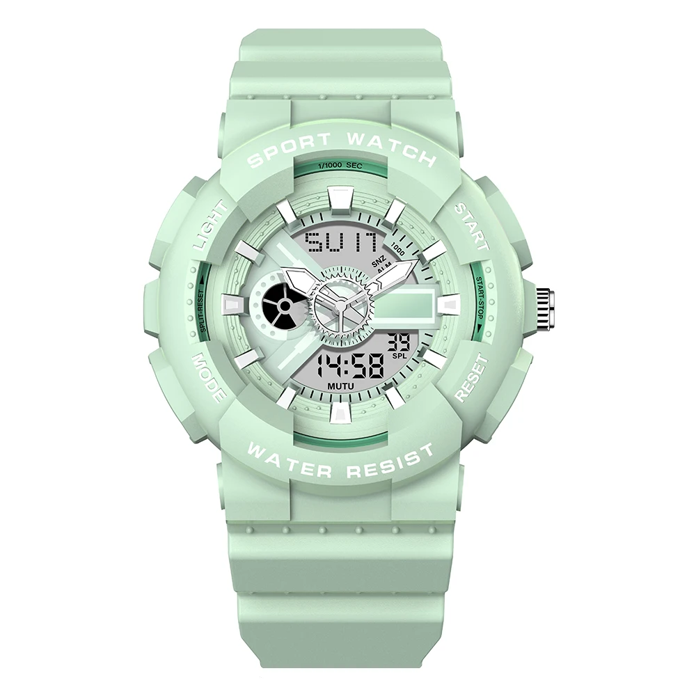 Youth Fashion Cool Watch LED Light Digital Anti Shock, Anti Drop, Waterproof Men's and Women's Watches World Time Clock