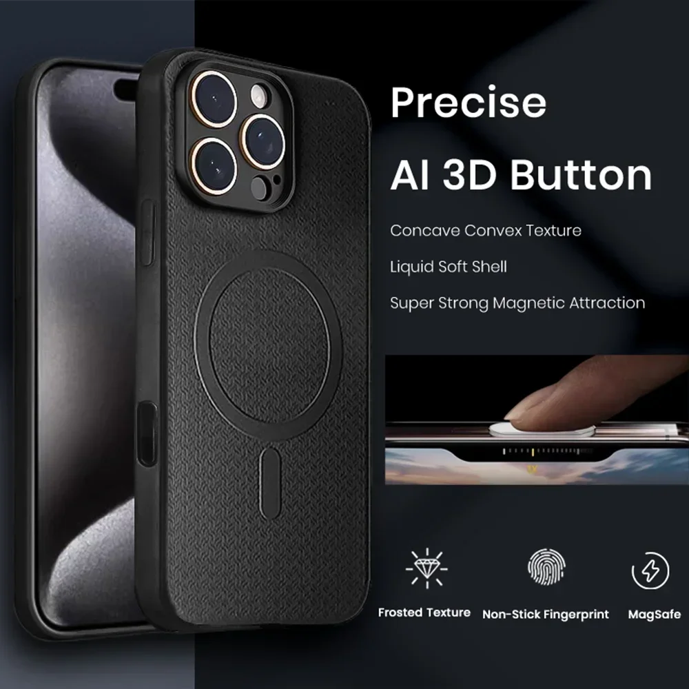 

Apple 16 PRO MAX iPhone Case With Camera AI Button Full Package Enhanced Magnetic Cover Absorption Fall Protection Soft Funda