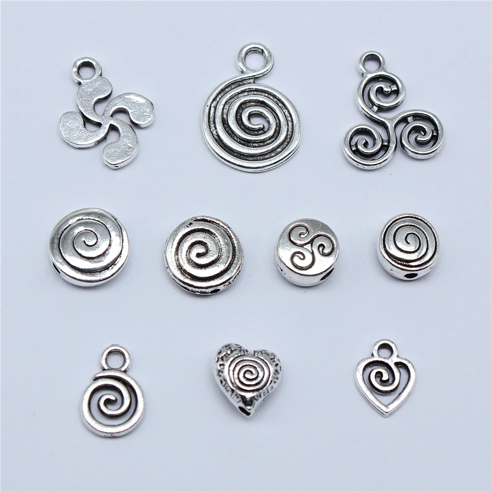 40 sztuk znak odrodzenia czarownicy Whirlpool Swirl Charms dla majsterkowiczów tworzenia biżuterii DIY Handmade Craft