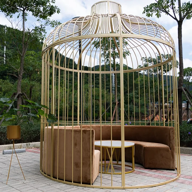High-end store hot pot large outdoor card seat restaurant bird cage giant oversized extra large bird cage w