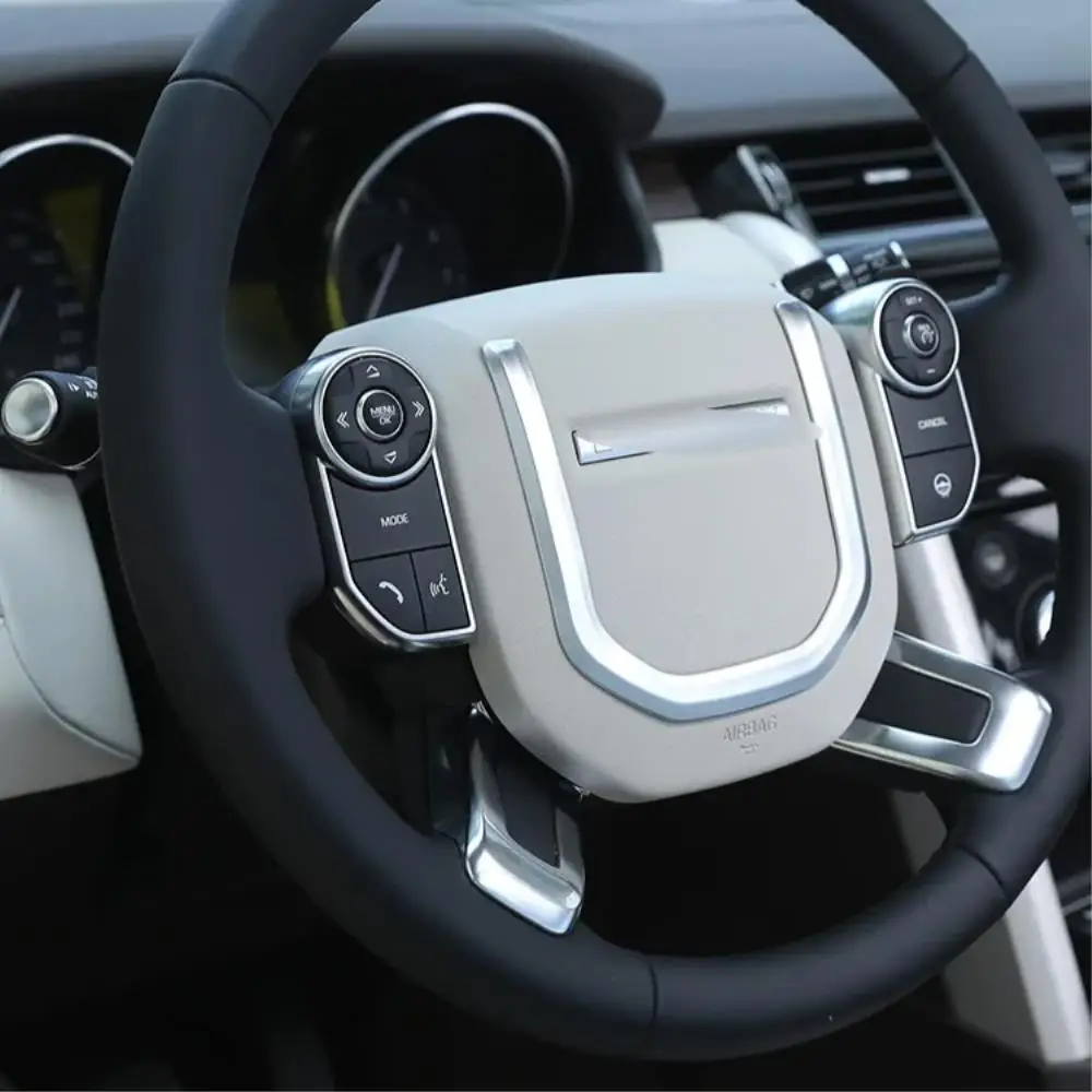 Car Upgrade For Land Rover Discovery 5 LR5 Range Rover Sport Velar Vogue ABS Carbon Silver Steering Wheel Sequin Trim Sticker