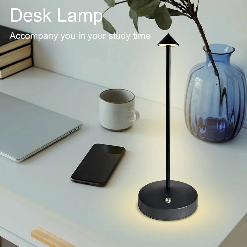 Dropshipping Nordic Romantic Desk Lamp Touch Lamp Rechargeable Cordless Battery  Pina pro Table Lamp For  Restaurant Night Lamp