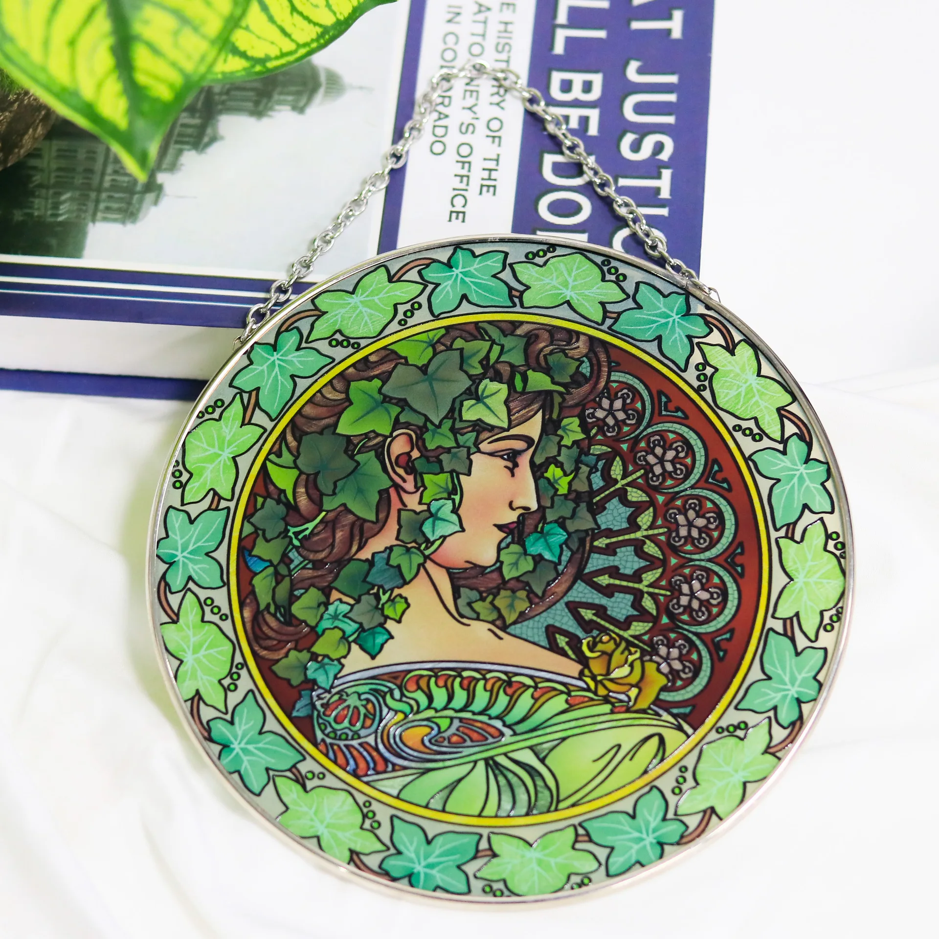 Free Shipping Day Catcher Stained Glass Ornament Window Pendant Goddess Design Glass Art Creativity