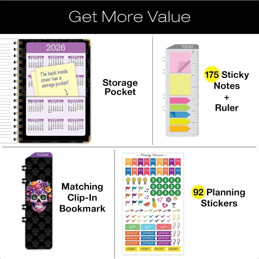 HARDCOVER 2025 5.5x8: 14 شهرًا نوفمبر 2024 ديسمبر 2025 اليومي الأسبوعي الشهري جدول الأعمال السنوي المرجعية مجلد الجيب و Sti