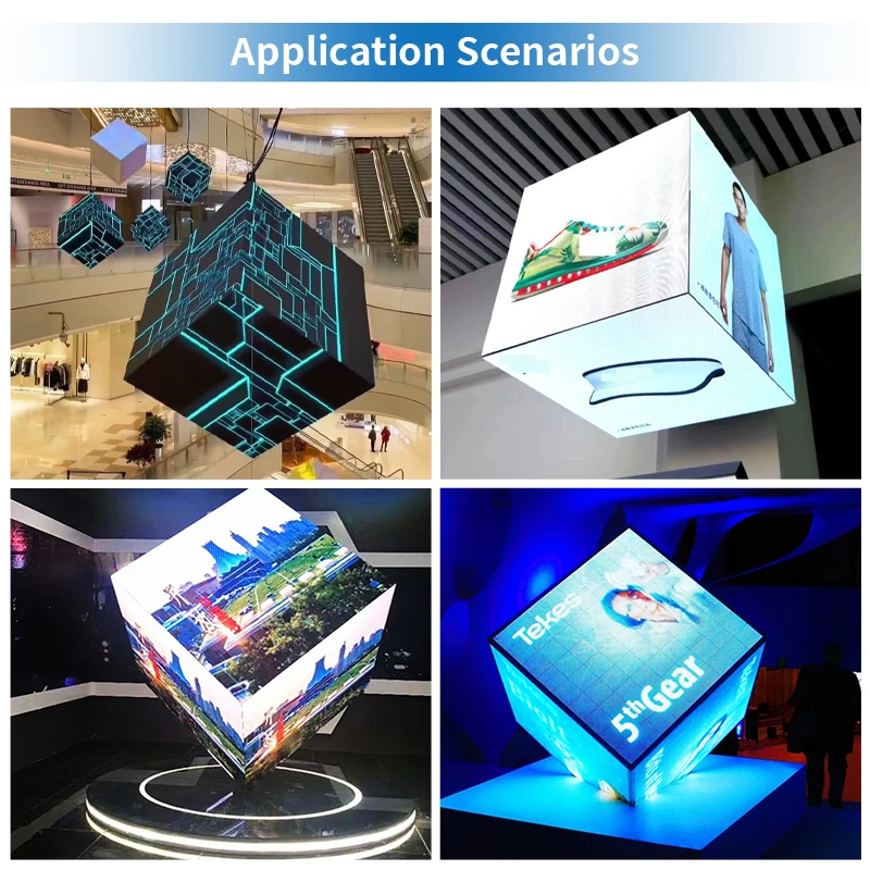 Outdoor Creative Magic Cube Indoor LED Cubes Display Screen Sign Video Wall 90 Degree Corner Cube LED Display Screen