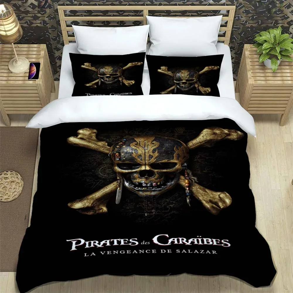 Pirates Disney 3d Bedding Set Pirates of the Caribbean Quilt Duvet Cover Pillowcase Bed Set For children and adults