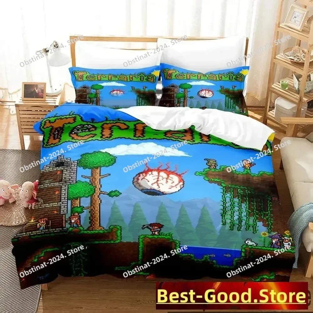 

3D Terraria Bedding Set Printed Bed Set With Pillowcase Bed Duvet Cover Soft Single Double Queen Super King Size boys Adult