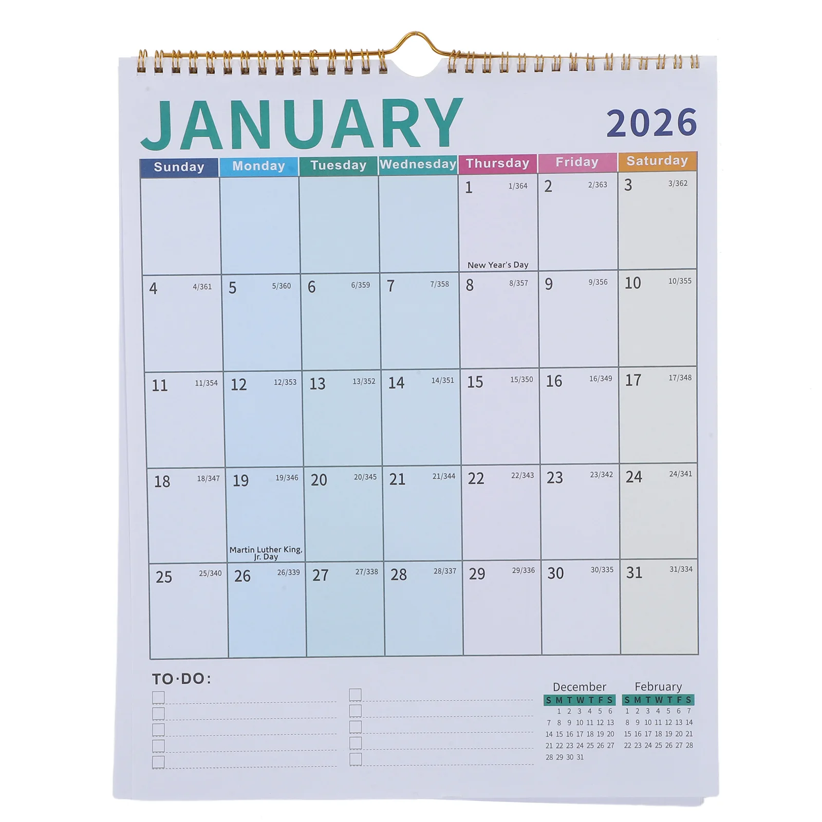 Office Wall Calendar Jan 2026 To June 2027 English Wall Calendar Spiral Hanging Planner 18-Month Annual Academic Planner
