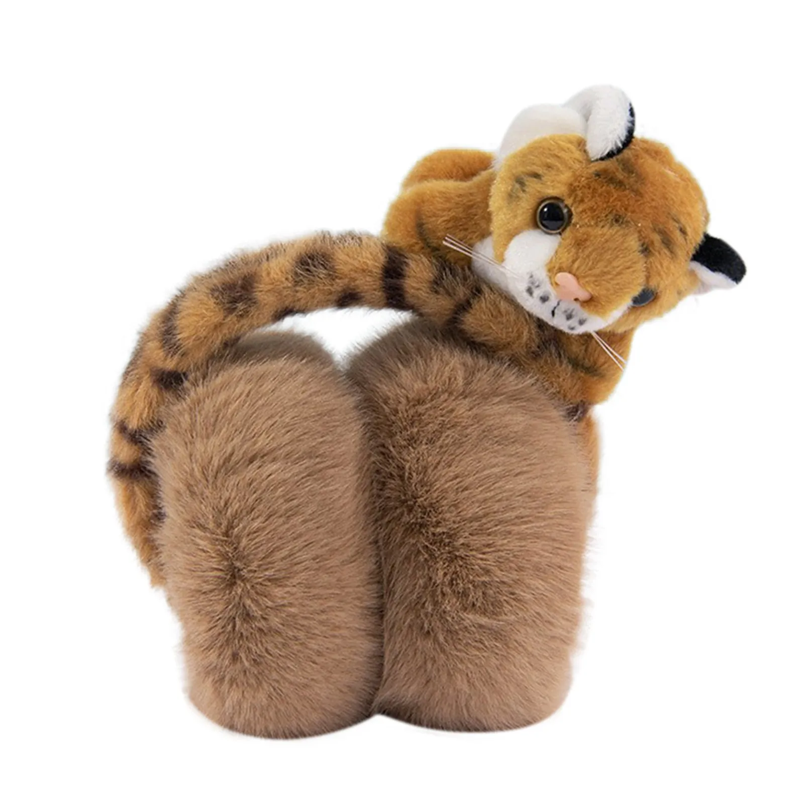 Orejera de tigre de dibujos animados para adultos, Mini orejera plegable de felpa con forma de tigre de peluche, calentador de orejas lindo, orejera Kawaii Unisex, regalo de invierno