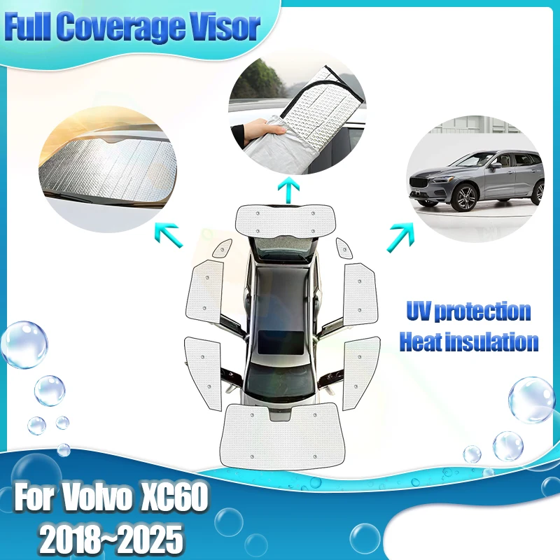 

For Volvo XC60 Accessories MK2 2018~2025 2021 2023 2024 2025 Car Full Sun Visor Sunshades Window Anti-UV Windshield Accessories