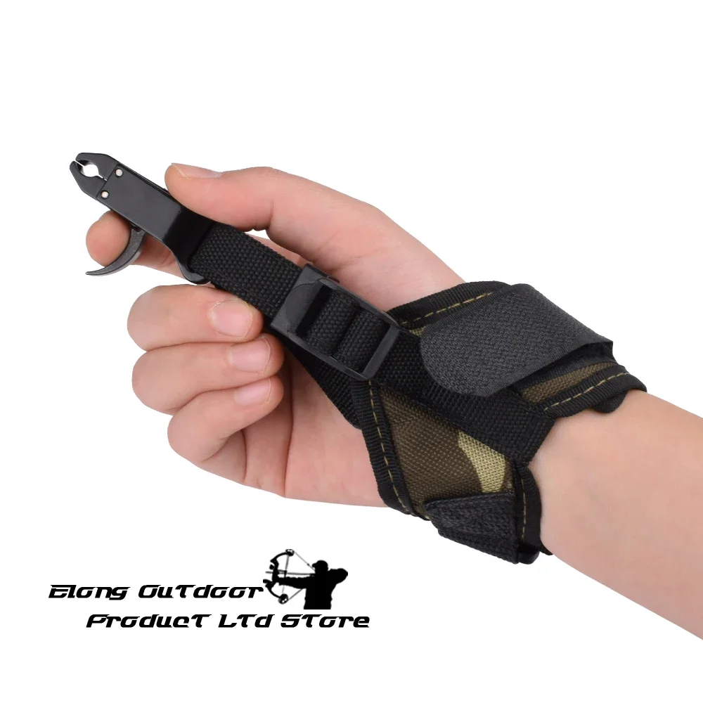 1X Camo Release Aid Compound Bow Trigger Caliper Adjustable Strap Wrist Tool Youth Archer Archery Bow - view 4