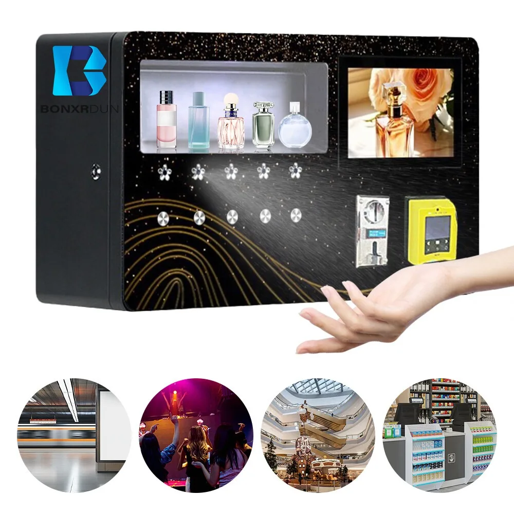 

Wall Mounted Luxury Smart Coin Operated Perfume Spray Vending Machine With Card