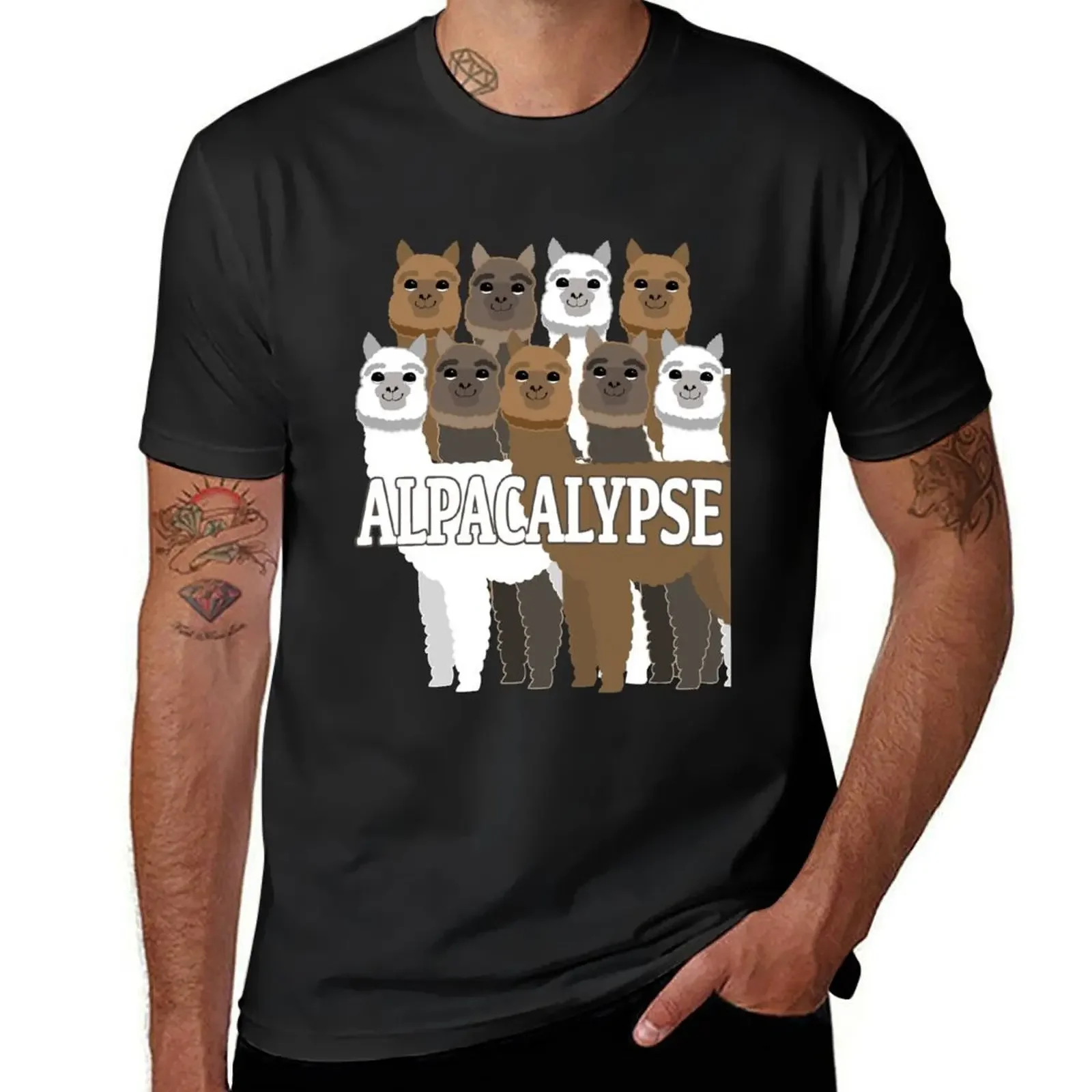 Alpacalypse Cute Peru Alpaca Lovers Pun T-Shirt vintage t shirts plus sizes mens funny t shirts