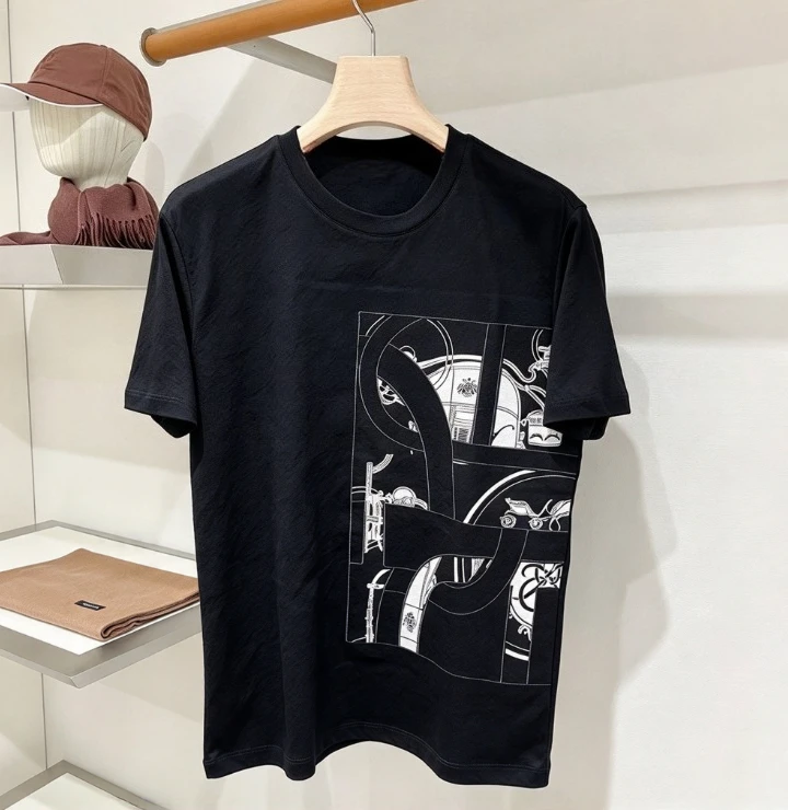 2026 new Square Abstract Line Art Graphic T Shirt Unisex Black Short Sleeve Tee Streetwear Casual Loose Daily Top