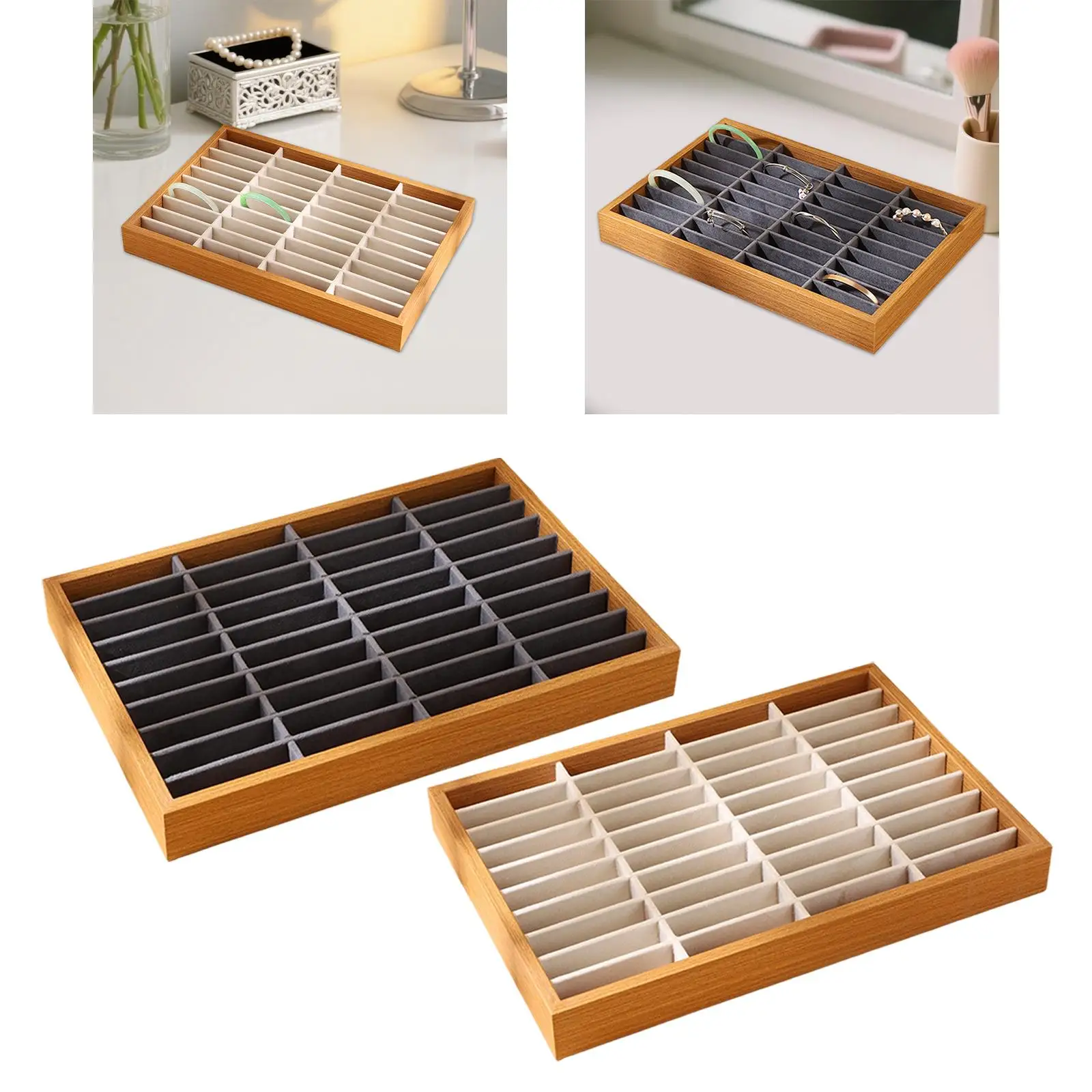 

Jewelry Display Tray,40 Slots Ornament Rectangle,Versatile Bracelets Holder Storage Case Organizer for Girlfriend Her Daughter