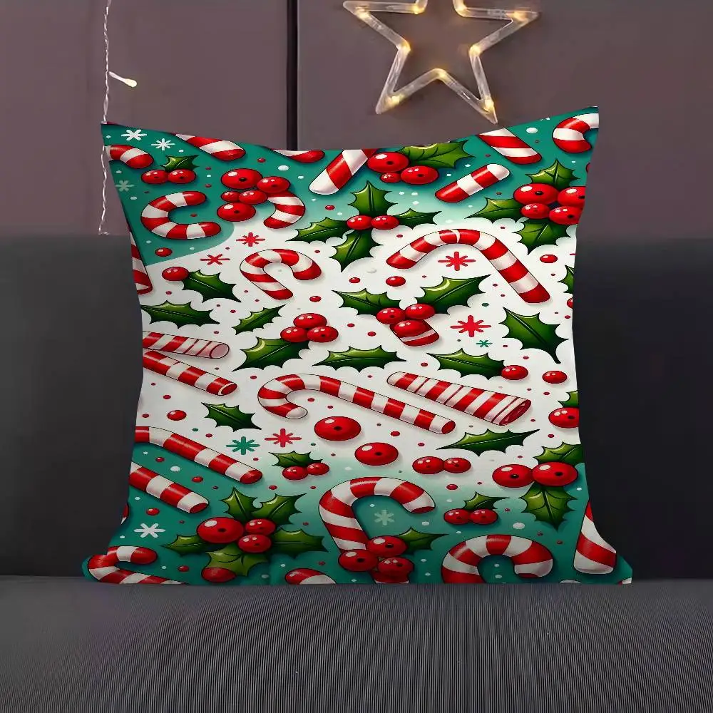 

Christmas Candy Pattern Cushion Cover Decorative Pillow Sofa Home Decor Case Pillow Cases