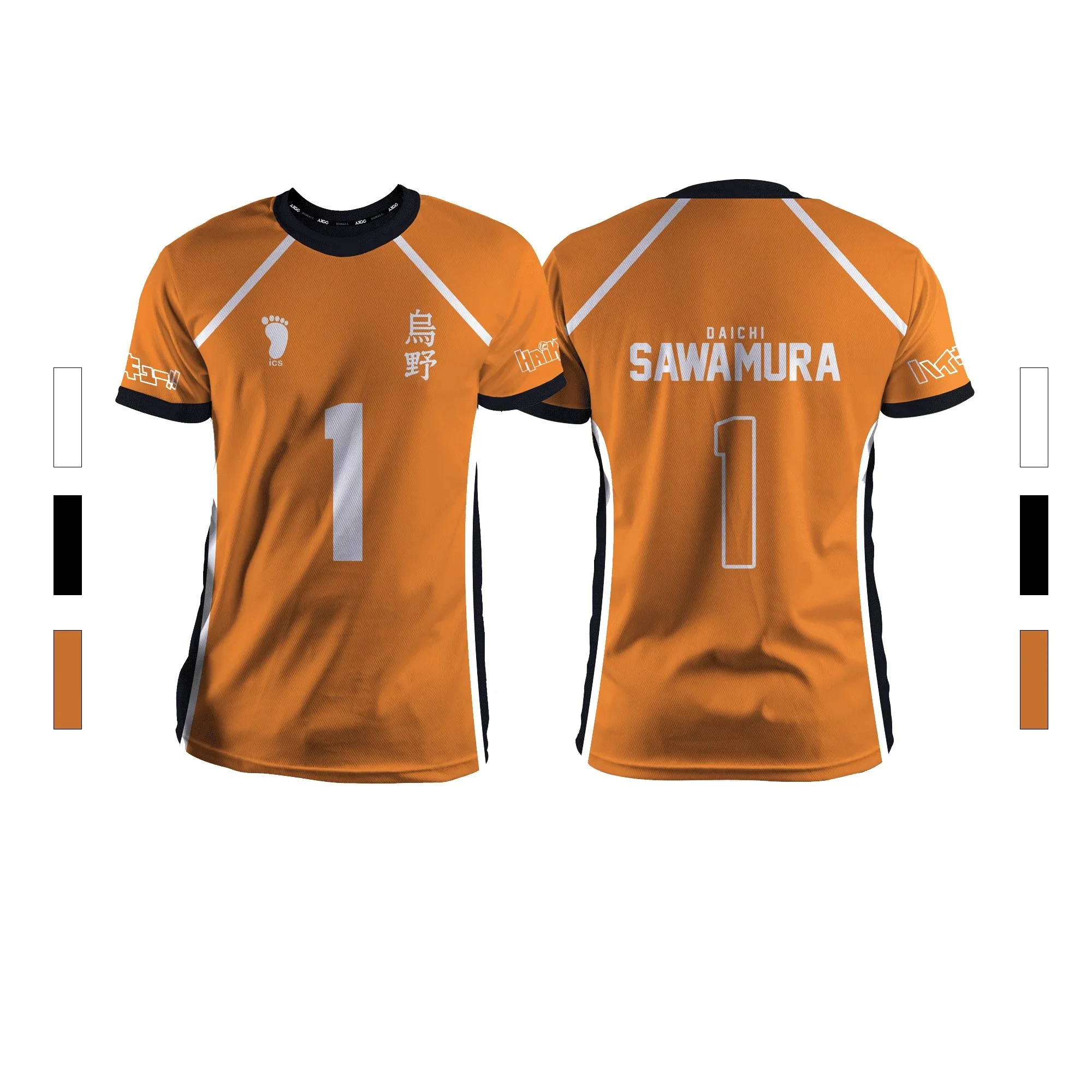 Haikyuu Karasuno High Nishinoya Yu  Sports T-shirt Anime Peripheral Breathable Casual Short-sleeve Top Unisex