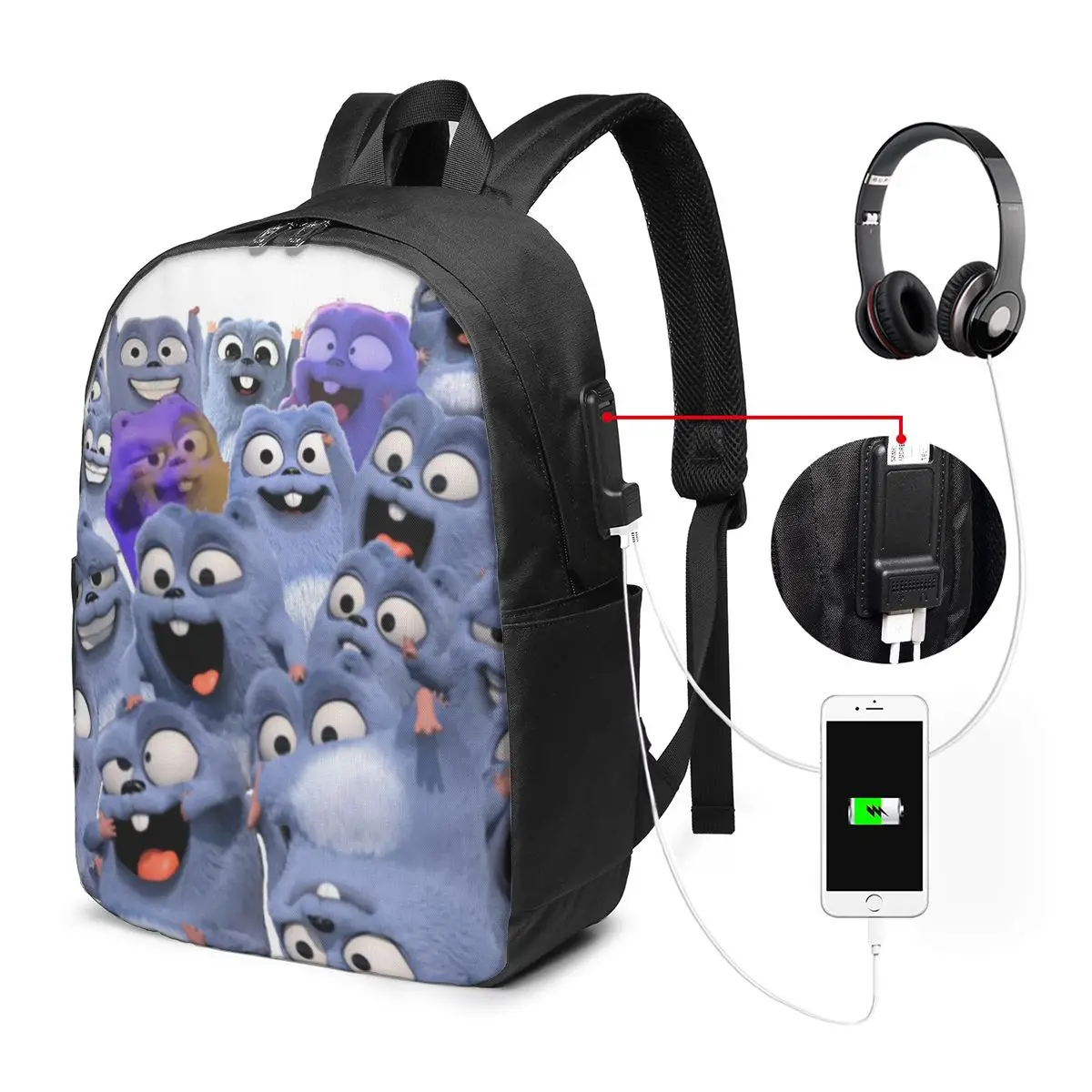 

Animation Grizzy And The Lemmings Cartoon Anime Backpack Travel Notebook Bag Computer College Student School Bag Laptop