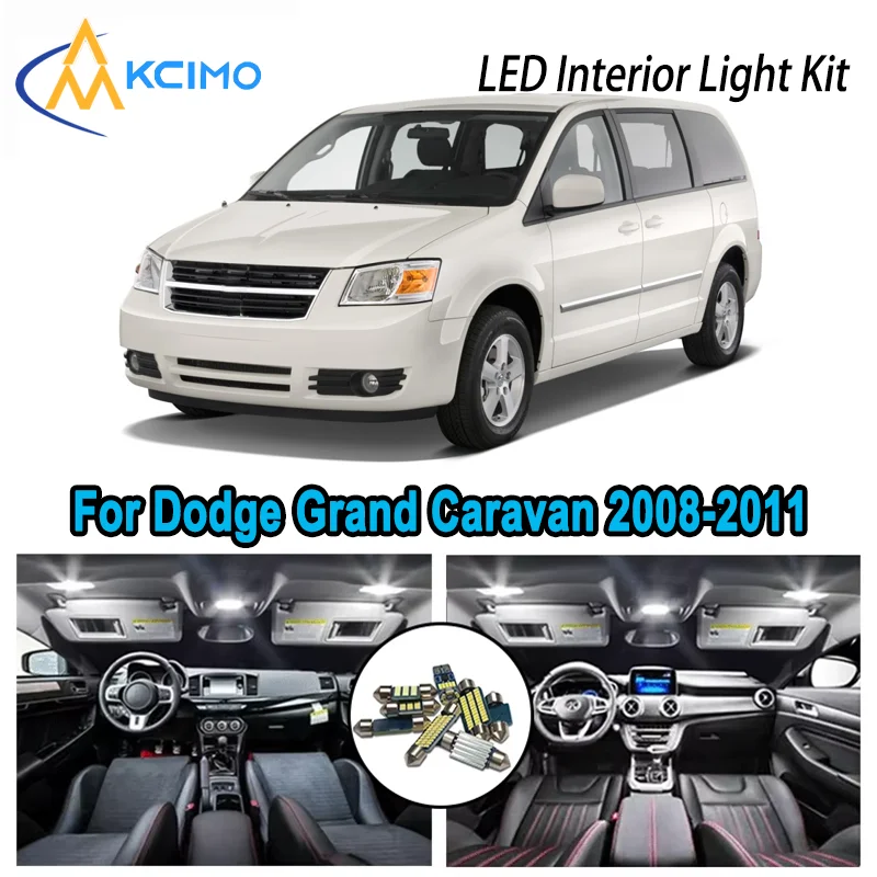 

High-Quality LED Interior Kit for Dodge Grand Caravan 2008-2011 2009 2010 Premium Error-Free Dome Map Trunk Automotive Lamps