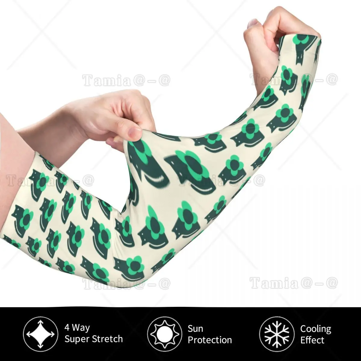 Personalizzato Orla Kiely Cat Protezione solare UV Manicotti rinfrescanti Uomo Donna Scandinavo Sport Ciclismo Tattoo Cover Up