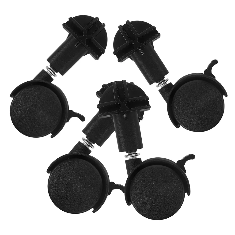 4pcs Black Stroller Wheels Replacement Plastic Caster For Baby Stroller Furniture Office Chair Table Shelf Cabinet Smooth Quiet