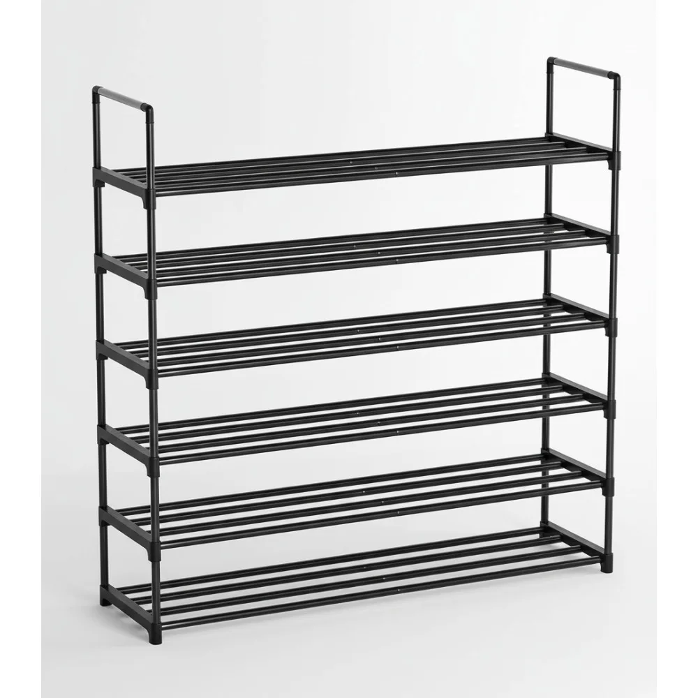 

6-уровневый регулируемый органайзер для обуви, просторное хранилище для входной двери шкафа, сверхпрочная металлическая полка