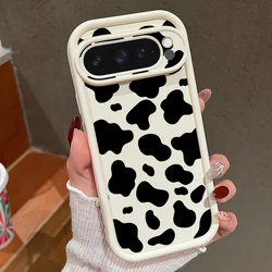 Cow Stripes Printed Soft Shockproof Case For Google Pixel 7 8 9 10 Pro 9A 8A Pixel 9 10 Pro XL Solid Color Silicone Phone Cover