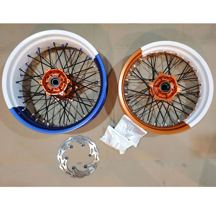 High Quality Aluminum Alloy Rims 17 Inch Supermoto Wheel Sets For KTM EXC SXF 125/250/450 2003-2024