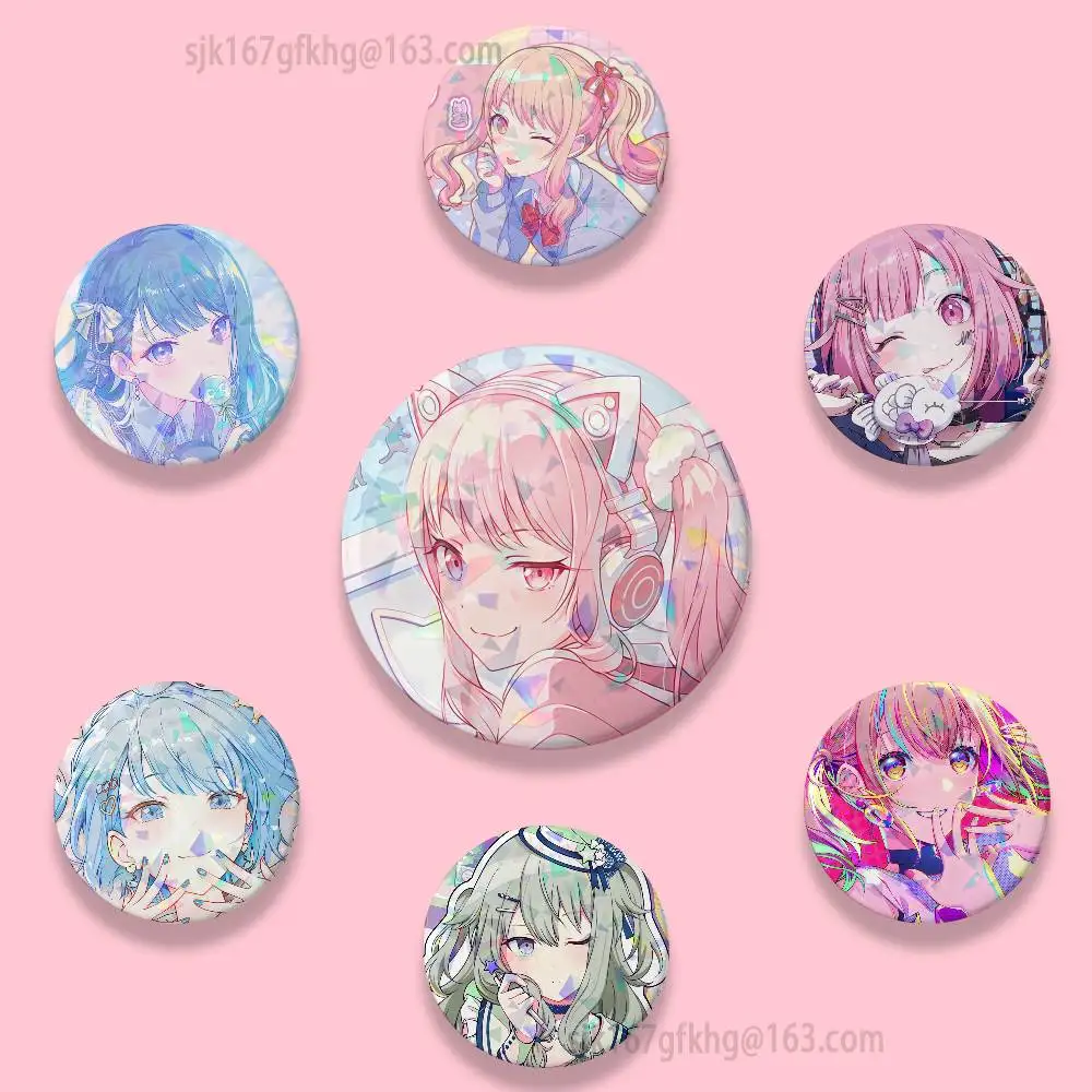 Anime P-PJSK Birthday Cartoon Badge Stage Brooches on Backpack Clothes Handmade Round Enamel Pins for Jewelry Gift Bag Accessory