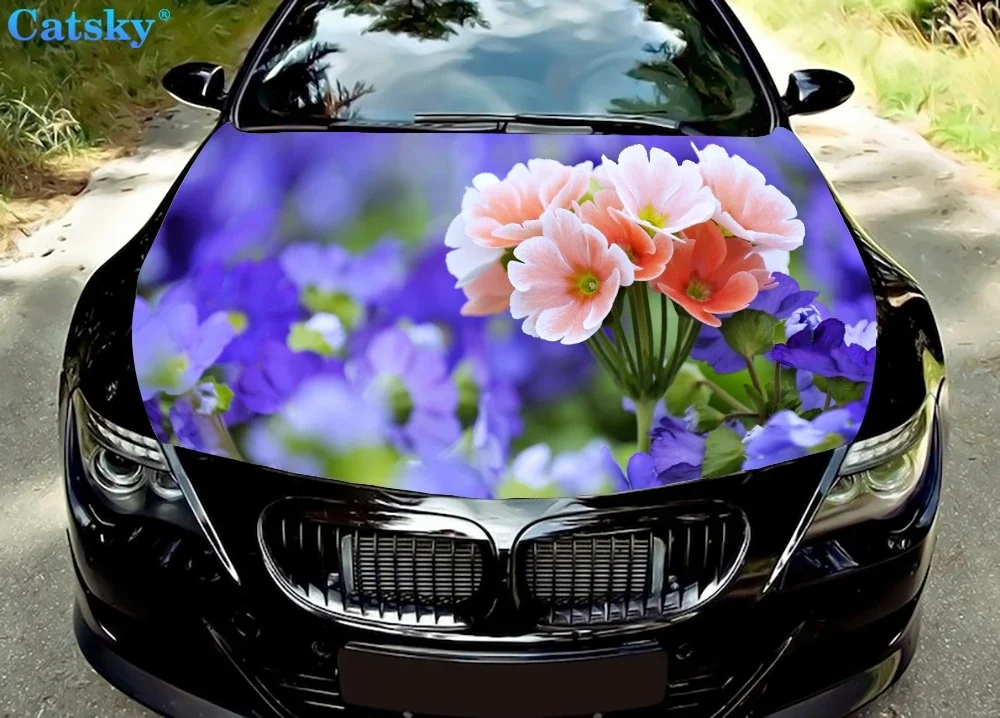 Beautiful Bouquet Car Hood Vinyl Stickers Wrap Vinyl Film Engine Cover Decals Sticker  Car Accessories Car Hood Protector