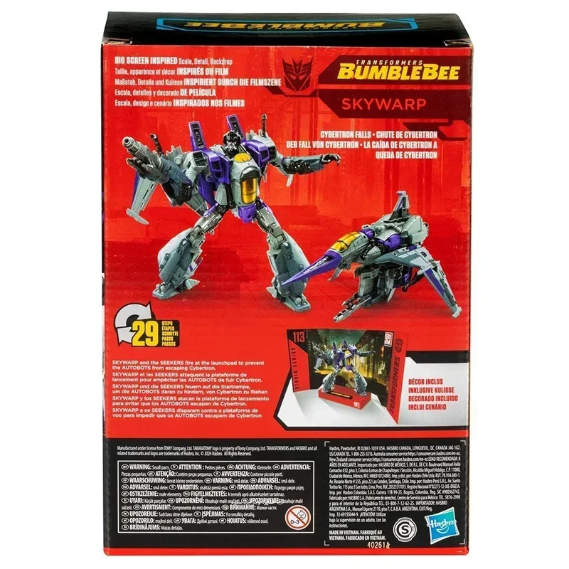 W magazynie Hasbro Transformers SS113 Skywarp Studio Series 17cm Voyager Class Bumblebee oryginalne Anime Model postaci zabawki