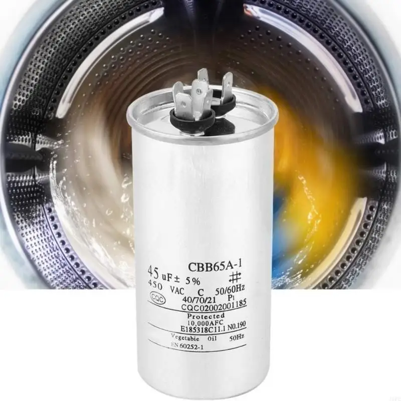 J6PE 450V 45uF Capacitor Peças reparo ar condicionado, capacitor partida, textura alumínio, ótimo para projetos