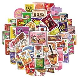 50Pcs Cartoon Snacks Food Graffiti Stickers Pack Waterproof Laptop Phone Bike Motorcycle Car Decal Sticker for Kids Toys