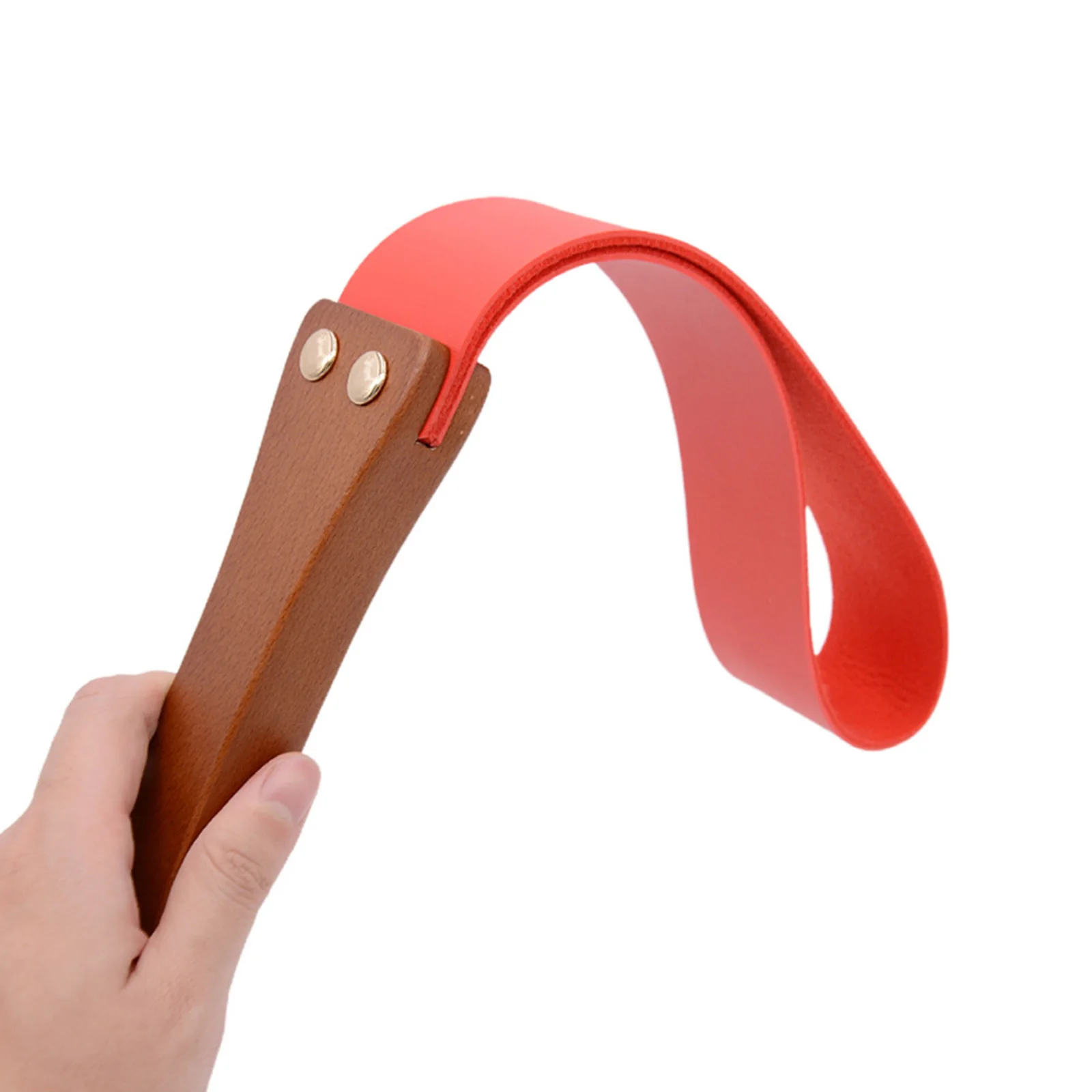 Leather Paddle, AntiSlip Wooden Handle, Sturdy Metal Fasteners, Suitable for Both Beginners and Experienced Riders